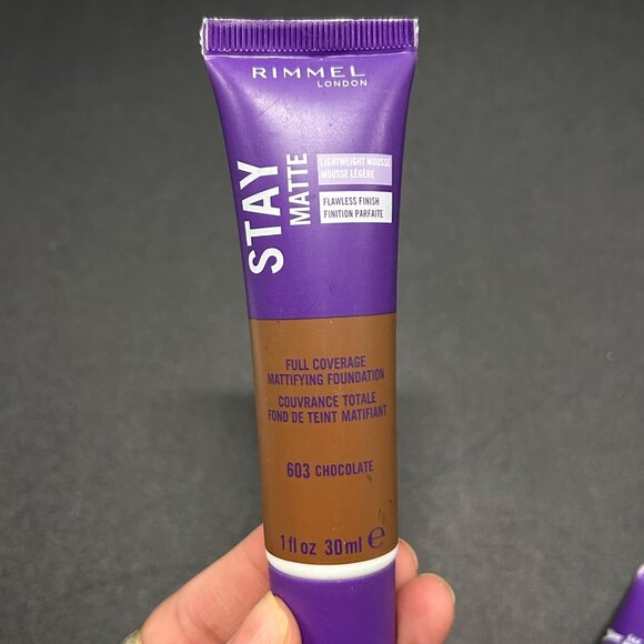 Rimmel London 2 PK Stay Matte Foundation 603 Chocolate Full Coverage 1 Fl Oz - Picture 2 of 2